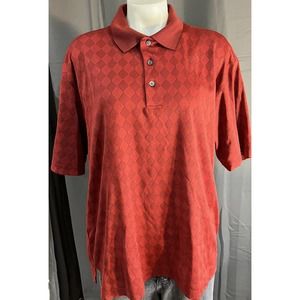 PGA Tour Mens Golf Polo Shirt XL Red Diamond Casual golf Great Condition